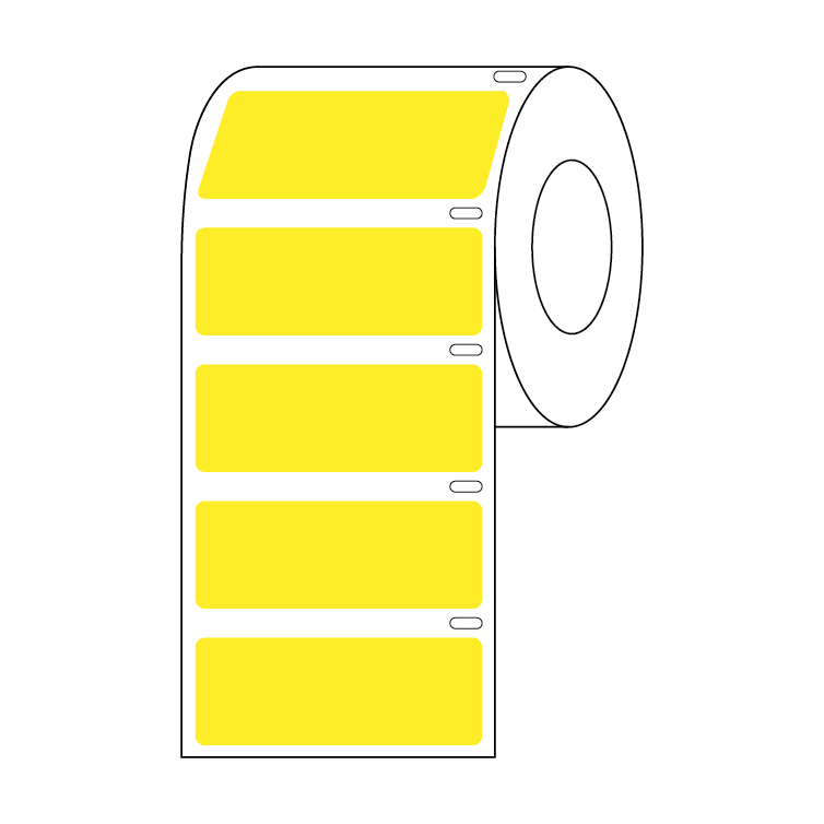 Globe Scientific Label Roll, Cryo, Direct Thermal, 51x19mm, for Large Tubes, Racks and Boxes, Yellow 